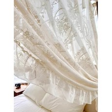 침대 모기장 레이스 가정용 3 개의 오픈 도어 1.8m 바닥 스탠드 경량, 74) Cheese cream lace mosquito, 1개