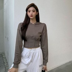여성용 모자 후드티 단색 심플 크롭 디자인 우아한 여성 올매치 인스 시크 트렌디 한국 스타일 아늑한 패션 봄