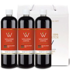 웰던커피 더치커피 콜드브루 500ml 3병선물세트 케냐AA+케냐AA+케냐AA, 1세트, 1세트