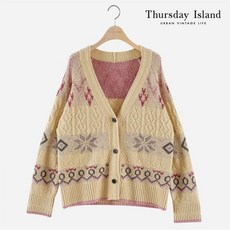 [하프클럽/써스데이아일랜드]펀치카 자카드 롱가디건T218MCD238W