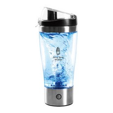 인더룩 전동 쉐이커 믹스텀블러, 실버, 450ml, 1개