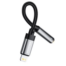 Essager 라이트닝 3.5mm 이어폰 변환 젠더, 1개, 회색, 143mm