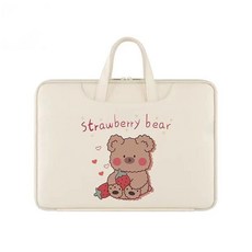 [싱쿨]노트북 가방 귀여운 곰돌이 노트북 파우치, 딸기