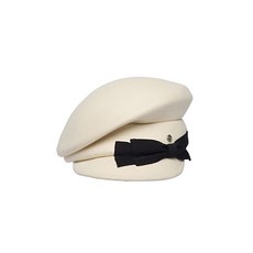 양모모자 MOREZON(Brown hat Hard casquette)우아 리본 울 베레모자