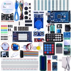 ELEGOO Arduino용 Mega2560식 시동 키트 최종판 초심자용 튜터리얼자 MEGA 2560보드 LCD1602