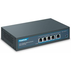 4 포트 PoE + 1000Mbps 802.3af / at 78W 내장 전원 팬리스 메탈 언 매니지드 플러그 앤 플레이를 지원하는 YuanLey 5 포트, 단일옵션