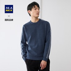 베이직니트 HLA/HLA유행치마 라운드넥 긴팔소매 니트셔츠 대비색상 스트라이프 이너셔츠 남성