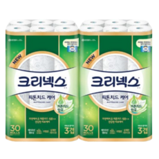 크리넥스 피톤치드 케어 천연펄프 3겹 롤화장지, 27m, 30개입, 2개