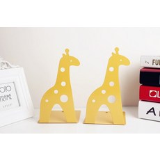 Nuevo 2 unids set lindo jirafa elefante libro de dibujos animados sujetalibros de Metal libro de le, D