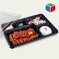 포장/배달 돈까스용기 칸도시락 5칸 200개 세트 (JH HR-2)
