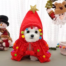 반려동물 크리스마스 강아지 옷 고양이옷 망토 케이프 목도리 플란넬 파티 코스튬, 레드(망토)