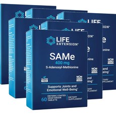 라이프 익스텐션 SAMe 샘이 400mg 타블렛 Life Extension S-Adenosyl-Methionine, 60정, 6개