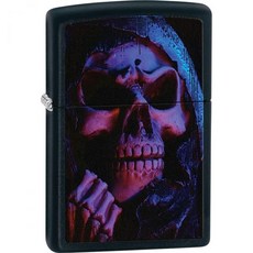 Zippo 지포 라이터 퍼플 핑크 블루 그림 리퍼 블랙 매트 방풍 #Z466, 1개