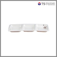 [돌산멜라민] 살구 3칸쿠프 - 찬기 쿠프 구프 반찬 (식당용 업소용), 3칸쿠프 (DS-6537), 1개