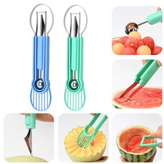 과일 커터 세트 국자 수박 커터 도구, 블루 퍼플, 1개