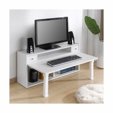 VRL538405(좌식하모니컴퓨터책상)수납함 모니터받침 원목받침대, 엔틱