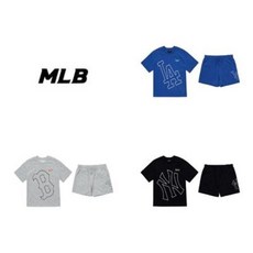 MLB 여아남아공용 메가로고 티셔츠 세트 7AS100123