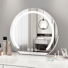 홈비 LED 원형 화장대 탁상 화장 거울 샤인 라운드 화장대 거울 상품 이미지