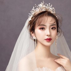 웨딩티아라 크라운 머리장식 신부 웨딩드레스 기품 뷰티플 결혼 화이트망사 면사포 결혼식 장식품 2019뉴타입