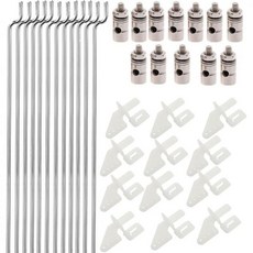 12Pcs 조정 가능한 푸시로드 커넥터 링키지 스토퍼 1.8mm 12Pcs 나일론 컨트롤 뿔 21x10mm 12Pcs 1.5x450mm Z 푸시로드 부품 RC 비행기 비행기 보, 12pc