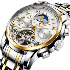 HAIQIN 바바존 문페이즈 남자시계 오토매틱시계 남성시계 손목시계 시계 메탈 조절기 8508