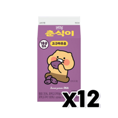 유어스 춘식이 고구마우유 팩음료 500ml x 12개