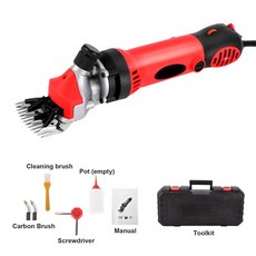 전기 가위 트리머 도구 양 염소 전단 기계 속도 조절 가능 6 기어 900W 13 톱니, 빨간, 미국, 1개