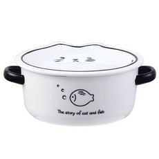 BLOWFISHFUGU 고양이 라면 그릇+접시 세트 고양이 1개, 고양이 * 1개