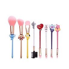 YINUO 8 Pcs Sailor Moon Sakura Makeup Brush Set with Pink Bag Rose Gold Alloy Handle Foundation Pow, BTS_One Size, BTS