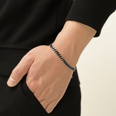 세인트메리 남자 블랙 심플 써지컬 변색없는 6mm 커플 팔찌