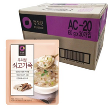 청정원 우리쌀 쇠고기죽, 60g, 30개