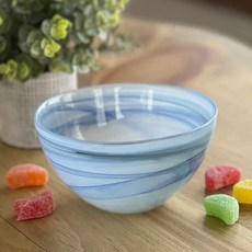 WORLD GIFTS 우아하고 모던한 유럽식 입불기 서빙 또는 센터피스 그릇, Aquamarine Alabaster/ 6"