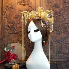 차이나 벌레 출품 신부 화관 족두리 쇼 곡식물의 총칭 말레이 괘 머리 악세사리 중국식 비녀 고급 통큰 1398