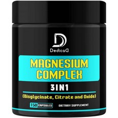 DEDICAD 학업 스트레스 L 테아닌 긴장완화 스트레스케어 2250MG 마그네슘 L-트레오네이트 L-테아닌 및 아피게닌 - 120캡슐 트리플 복합 보충제, 파랑색, 1개, 150정