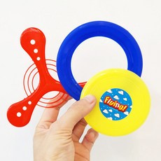 어린이 3종 부메랑 세트 원반 고리원반 삼각부메랑, 1개