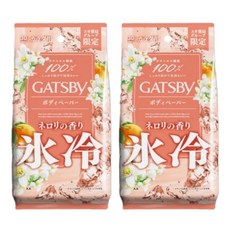 판로 한정품 GATSBY 개츠비- 아이스 데오드란트 보디 페퍼- 네롤리 ×2봉지 남성 제한 보디시트 세트 각 30매입, 1개, 1g