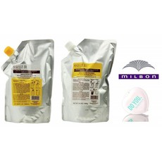 Nigelle ER 샴푸 & 헤어 트리트먼트 DUO 세트 실키 매끄럽고 윤기 나는 Milbon (매끈한 컴팩트 거울 포함) (33 oz + 3, 단일상품