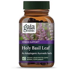 해외1347581 Gaia Herbs Holy Basil Leaf Stress Support Adaptogenic Ayurvedic Herb Tulsi Extract, One Color_60 Count Pack of 1, 상세 설명 참조0