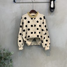 씨샵인더룸 / 동동 도트 퍼프 진주 가디건 2color