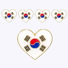군인 뱃지 / 하트 태극기 뱃지 BG001 5P 세트