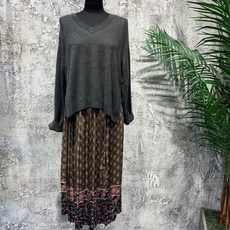 시슬리 니트 레이어드 롱 원피스 SAKO34961