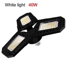차고 조명 변형 램프 LED 전구 접이식 천장 창고 작업장용 실내 40 W 60 80W 3000K 6000K, White light 40W, 1개, 2.White light 40W