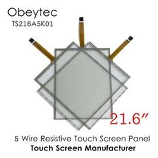 [해외] Obeytec 21.6 &quot;5 선 저항 터치 스크린 패널 키트 터치 스크린 압력 센서 aa 477.5*268.6mm ts216a5k01, 상세내용표시