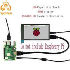 라즈베리 파이 3.5 인치 LCD 터치 스크린 480 × 800 정전식 터치 3.5 인치 HDMI 터치 디스플레이 PI4 3B, 한개옵션0, 1개