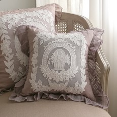 꼬끄시그루 쿠션 포셀라인 (콜롬보) 포인트 자수쿠션 (사이즈 택1), 단품