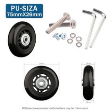 캐스터 수하물 바퀴 직경 40mm 내마모성 캐스터 교체 부품 12 개/세트, 06 75mm-24mm-2pcs, 2개