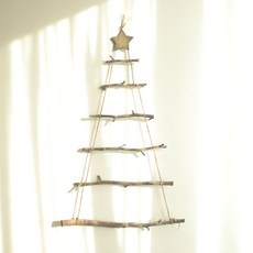 크리스마스 별달린 우드 벽트리 벽걸이 트리 나무 장식
