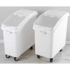 대용량 쌀통 업소용 이동식 밀가루통 방습 잡곡 곡물, 1개, 수평 15L