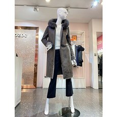 [오조크] 오조크 몽블랑 롱 폭스 후드 사이드포켓 코트 FOOWCCF594K-GYA