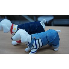 [S~2XL Size Dog]강아지 멜빵바지, 중간청색